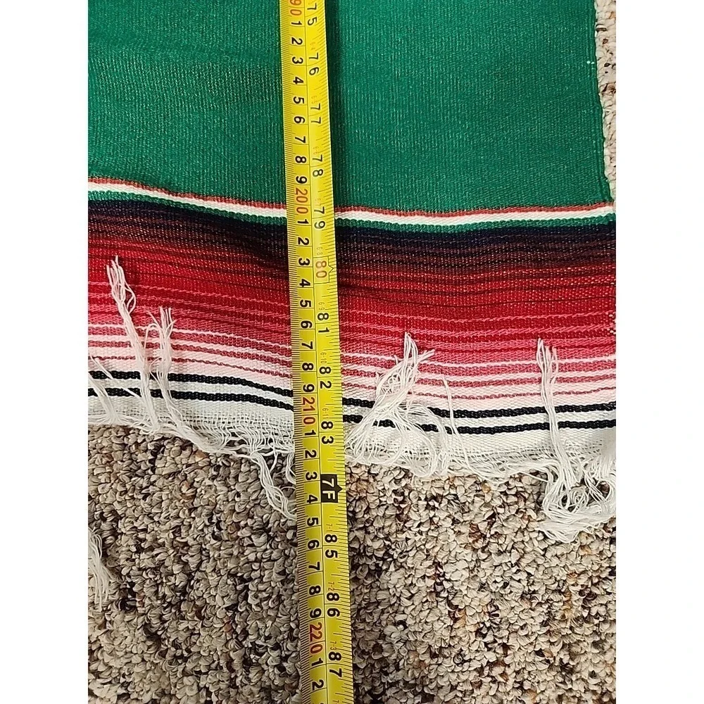 Vintage Mexican Serape Saltillo Blanket Woven Stripes Southwest 83 1/2x60